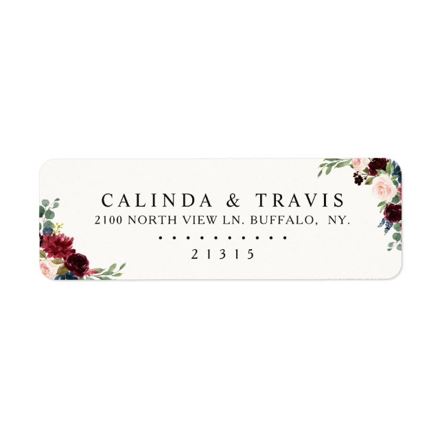 Etiqueta Buquê Borgonha | Casamento Elegante (Frente)