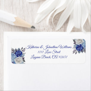 Etiqueta Buquê De Flor Azul De Água - Casamento-