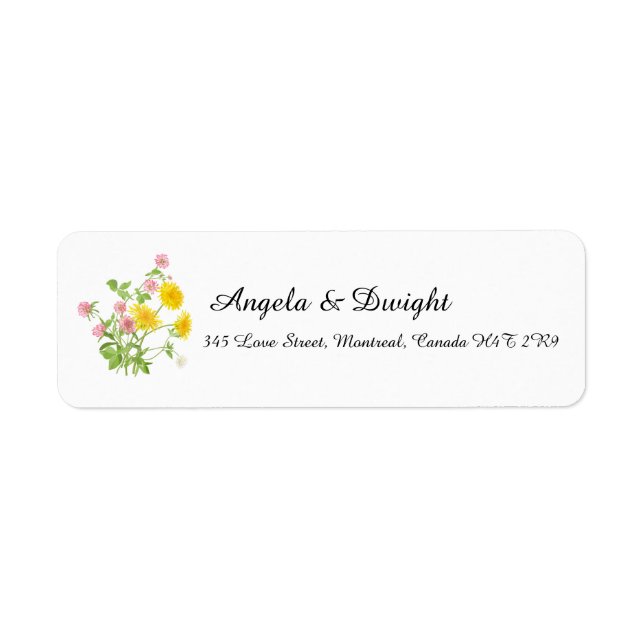 Etiqueta Buquê de flores silvestres para casamento rústico (Frente)