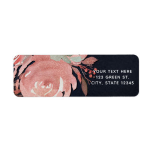Etiqueta Buquê De Noiva Floral Cor-de-rosa Suave Ousado Cor