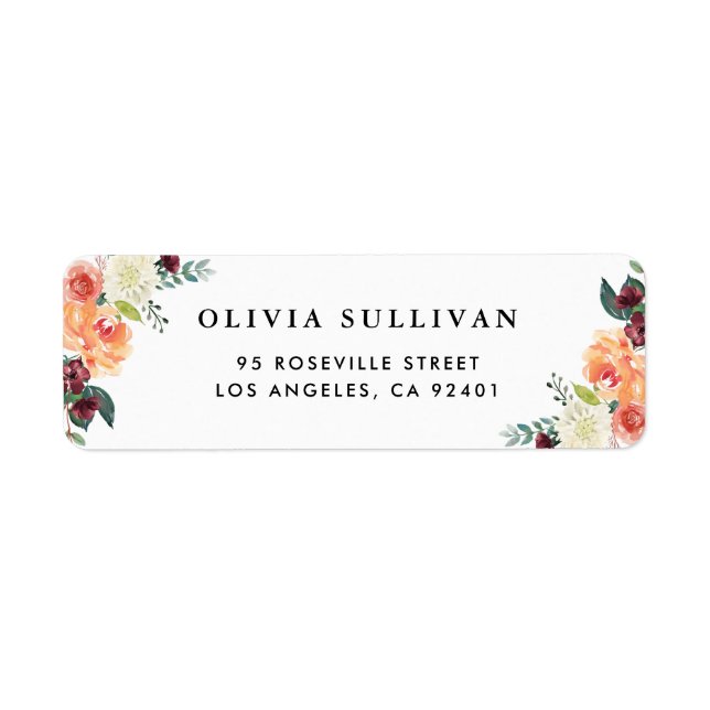 Etiqueta Buquê Floral do Autumn Blooms (Frente)