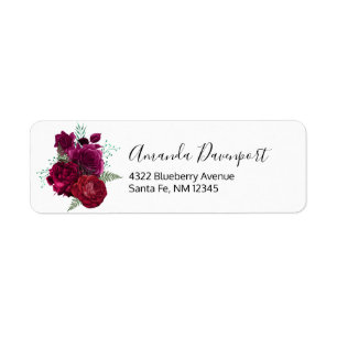 Etiqueta Buquê Floral Elegante Magenta Rosa
