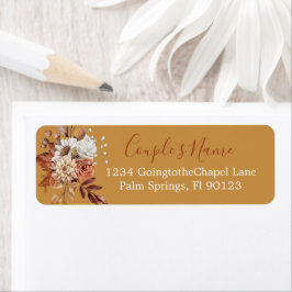 Etiqueta Buquê Floral no Rótulo Dourado