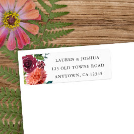 Etiqueta Buquê Romântico de Aquarela | Endereço Casual