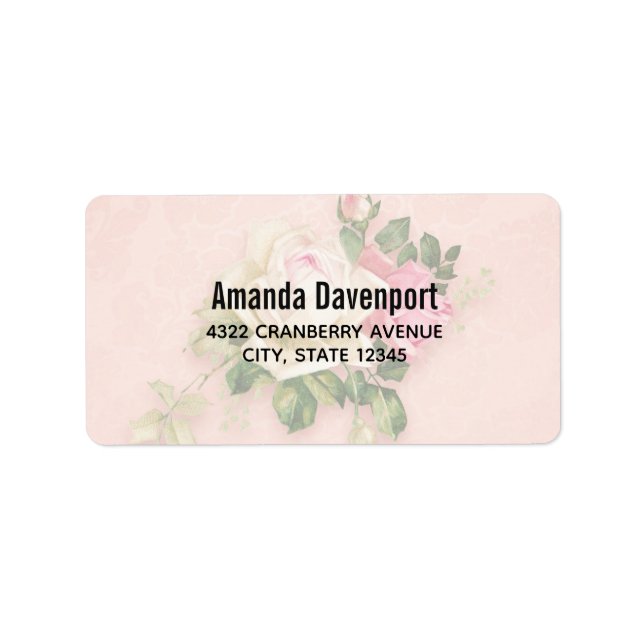 Etiqueta Buquê Rosa Rosa e Branco (Frente)