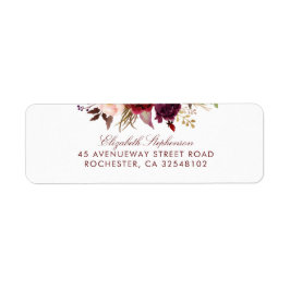Etiqueta Burgundy Floral