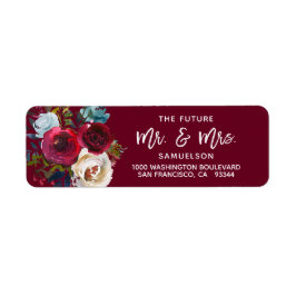 Etiqueta BURGUNDY Future Sr & Mrs Wedding Return Address
