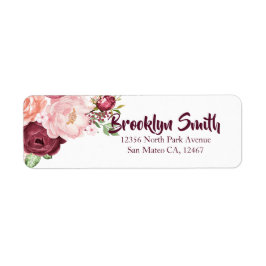 Etiqueta Burgundy/Marsala e Buquê de Pequim Rosa