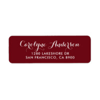 Burgundy Modern Script Typografia Endereço De Casa
