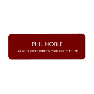 Etiqueta BURGUNDY modern simple professional name monogram