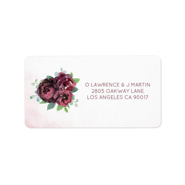 Etiqueta Burgundy Rose Bouquet (Frente)