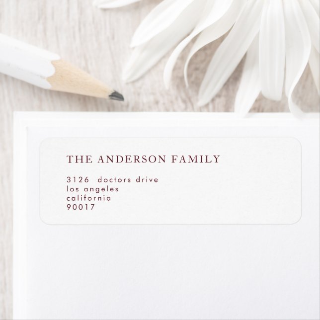 Etiqueta Burgundy Vermelha Escura Elegante Branca O Casamen (Insitu)