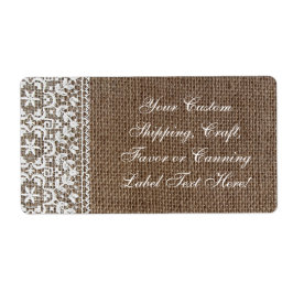 Etiqueta Burlap e Lace Simples