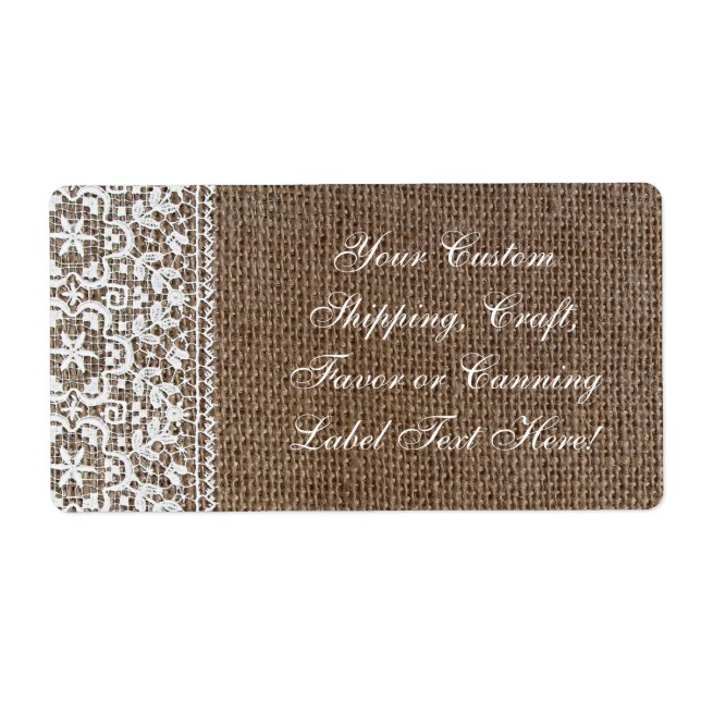 Etiqueta Burlap e Lace Simples (Frente)