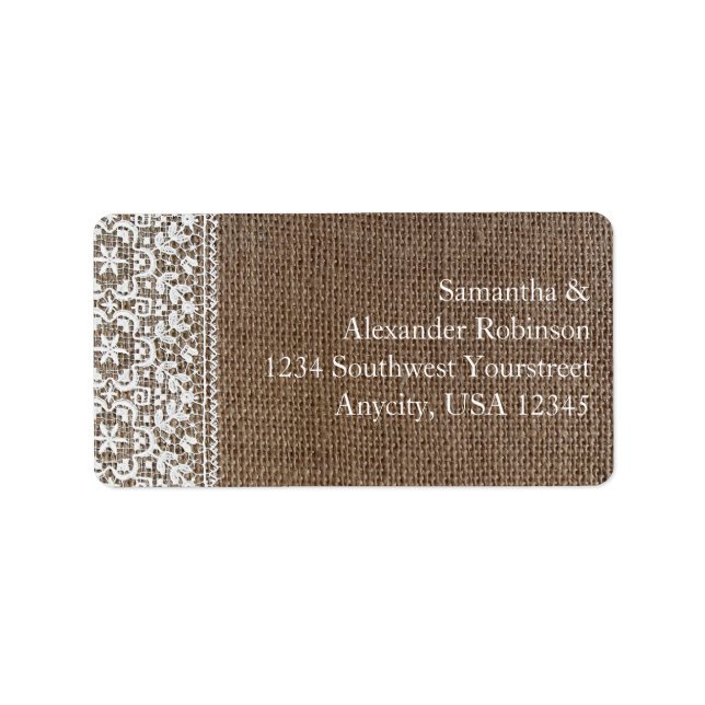 Etiqueta Burlap e Lace Simples (Frente)