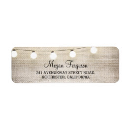 Etiqueta Burlap String Luzes Russas