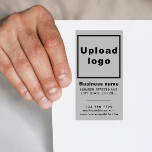 Etiqueta Business Brand on Gray Portrait Shipping Label