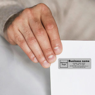 Etiqueta Business Brand on Gray Return Address Label