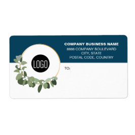 Etiqueta Business Logo Corporate Modern holiday wreath Blue