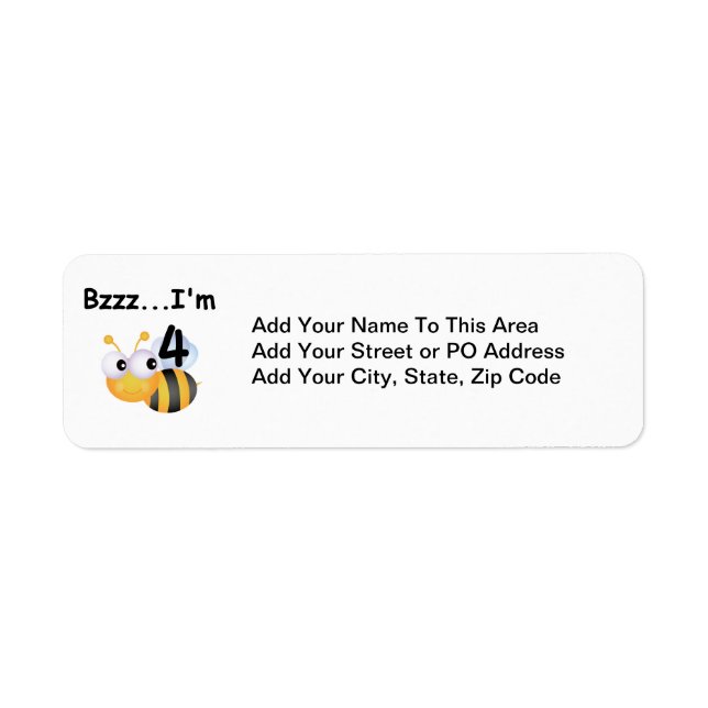 Etiqueta Buzz Bumblebee 4º Aniversário T-shirts e presentes (Frente)