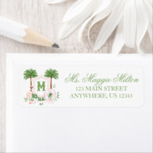 Cabana Stripes Palm Beach Monogram Crest