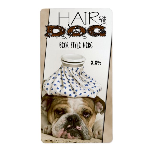 Etiqueta Cabelo da Cerveja de Cachorro (Frente)