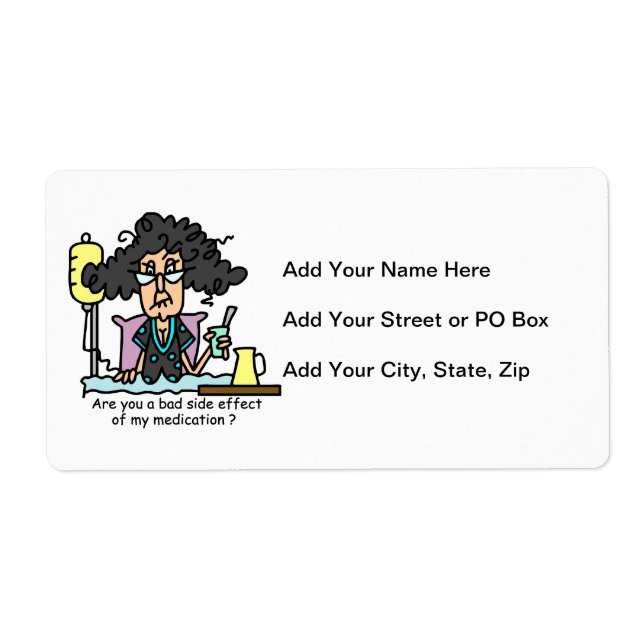 Etiqueta Cabelo escuro do efeito secundário da (Frente)