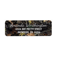 Caça à Camo Rustic Wedding Return Labels