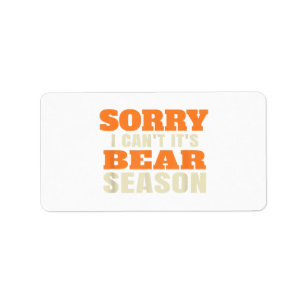 Etiqueta Caça ao Urso Engraçado