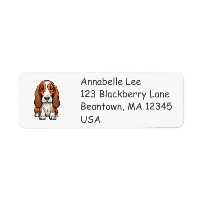 Etiqueta Cachorro Basset Hound Fofo (Frente)