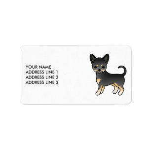 Etiqueta Cachorro Casaco Chihuahua, Negro E Suave