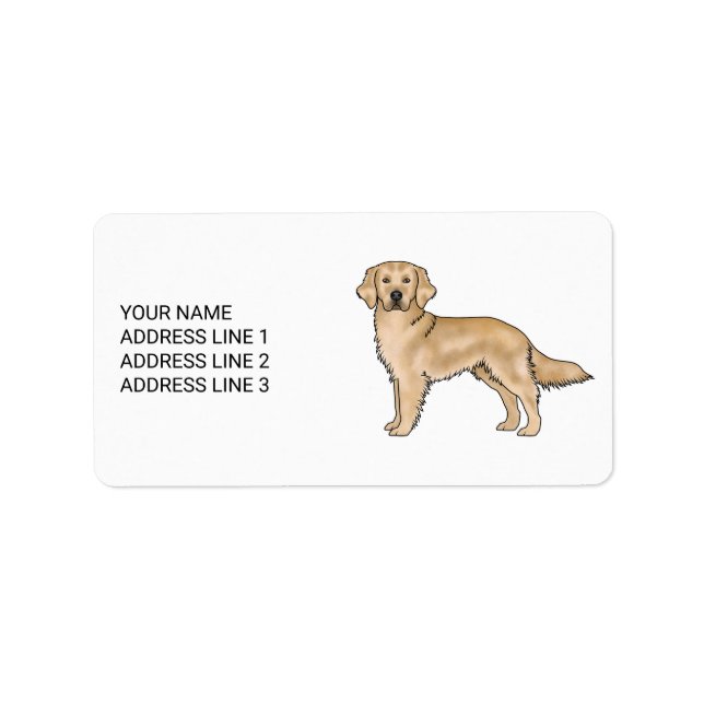 Etiqueta Cachorro Cute Retriever Dourado Amarelo Com Texto  (Frente)