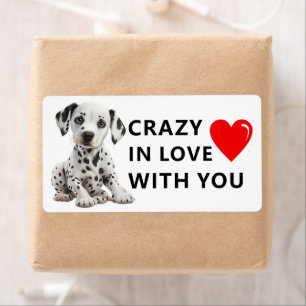 Etiqueta Cachorro Dalmatian Fofo Amor Cachorro Desenho Anim