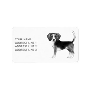 Etiqueta Cachorro De Beagle Em Branco E Preto E Texto Perso