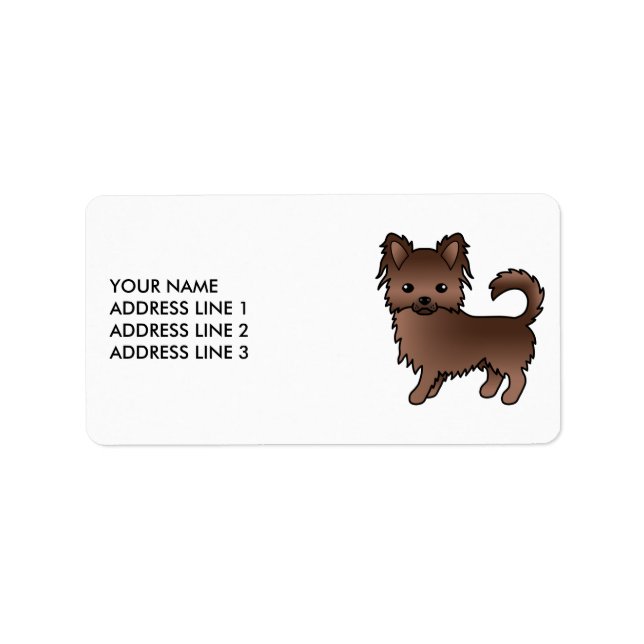 Etiqueta Cachorro de Desenho Animado Fofo Chihuahua de Casa (Frente)