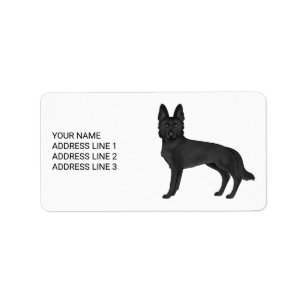 Etiqueta Cachorro de desenho de German shepherd preto com t