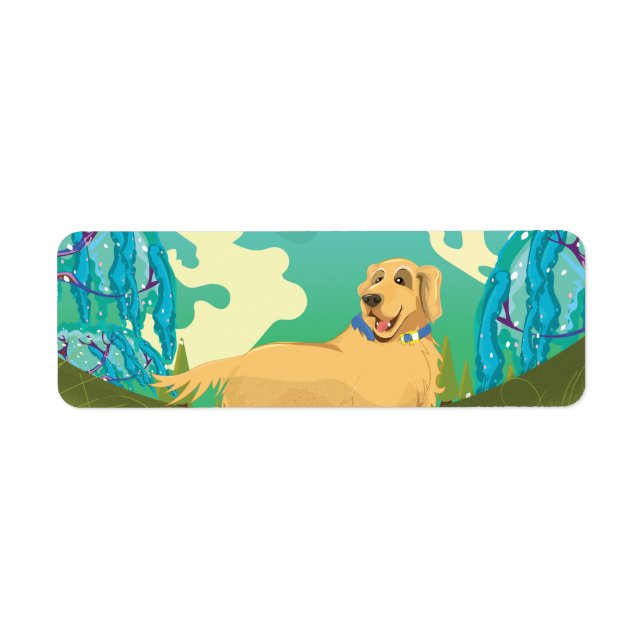 Etiqueta Cachorro de estimação no parque (Frente)