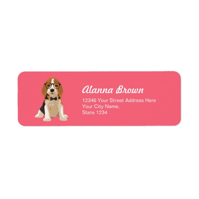 Etiqueta Cachorro de Hipster girino para adultos de cão (Frente)