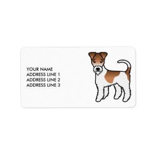 Etiqueta Cachorro E Texto Cachorro De Corda De Fox Terrier