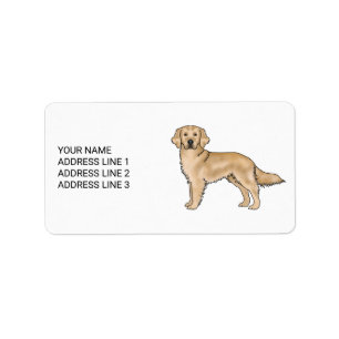 Etiqueta Cachorro Gelado De Retriever De Ouro Amarelo Com T