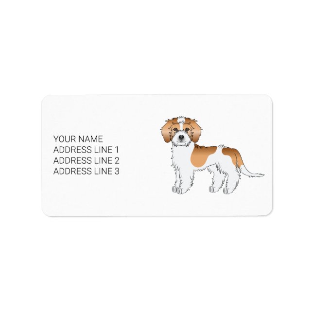 Etiqueta Cachorro Mini Goldendoodle Parti-color Damasco (Frente)
