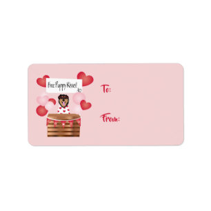 Etiqueta Cachorro Namorados De Puppy Kisses Livre