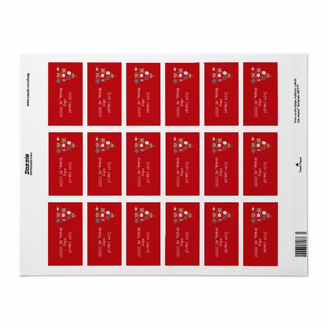 Etiqueta Cachorro Pareceu Vermelho (Toda a folha)