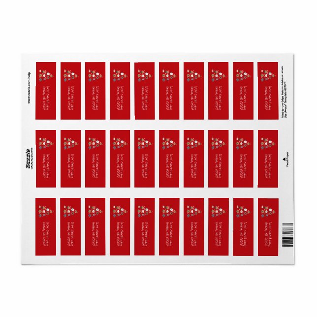 Etiqueta Cachorro Pareceu Vermelho (Toda a folha)