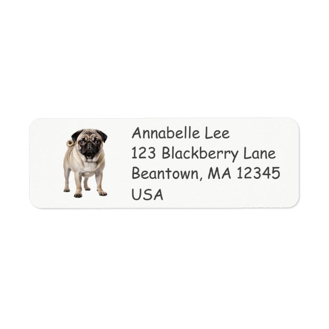 Etiqueta Cachorro Pug (Frente)
