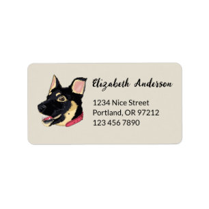 Etiqueta Cachorro Retrato German shepherd Cugado