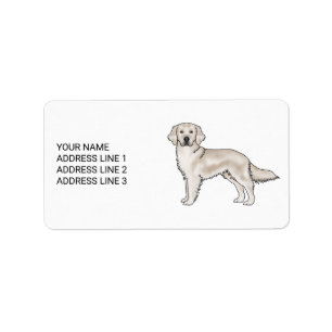 Etiqueta Cachorro Retriever Dourado Creme Inglês e Texto Pe