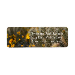 Etiqueta cacto e wildflowers