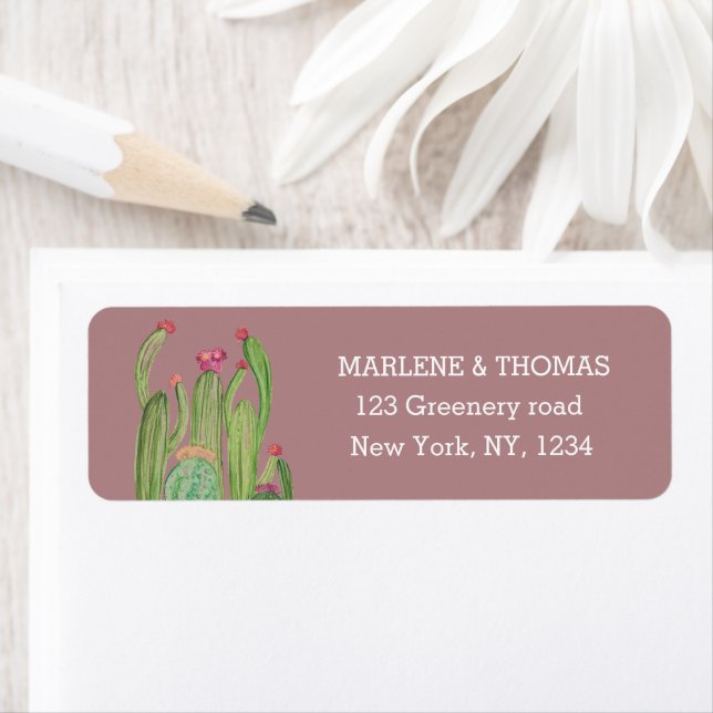 Etiqueta Cactos Cactus Desert Script Moderno Suculento Simp (Insitu)