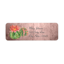 Etiqueta Cactus De Bloqueio De Laranja De Aquarela